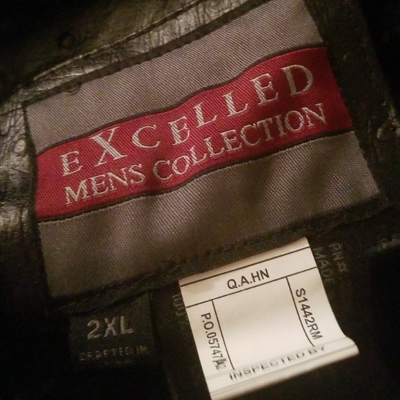 MEN'S EXCELLED 100% BLACK LEATHER 2XL COAT W/HOOD! - Picture 8 of 8